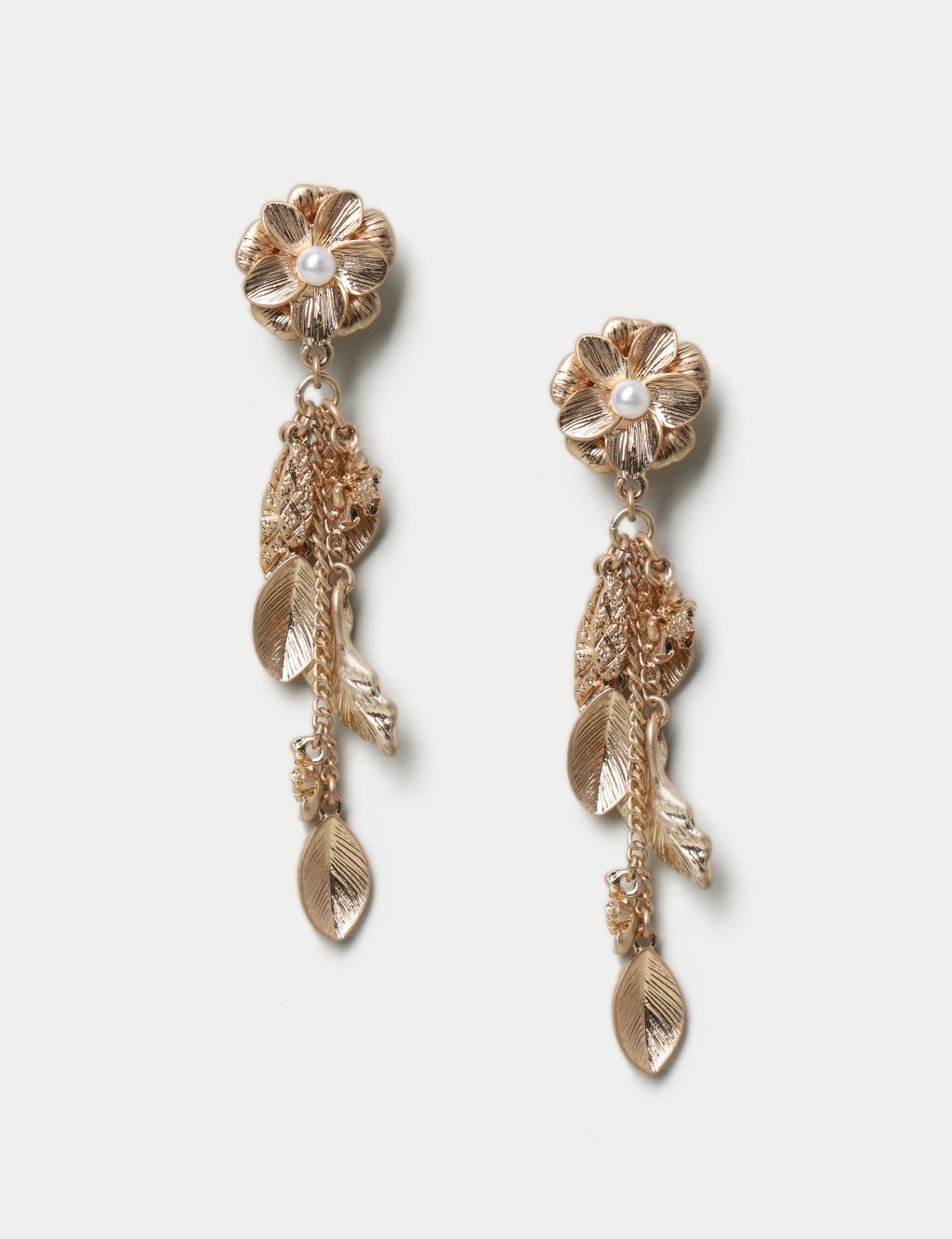 Pearl Flower Drop Earrings image 1