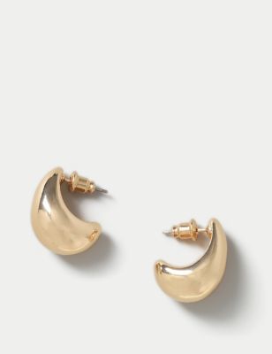 M&S Womens Oversized Stud Earrings - Gold, Gold