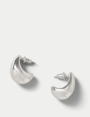M&S Women's Oversized Stud Earrings - Silver, Silver