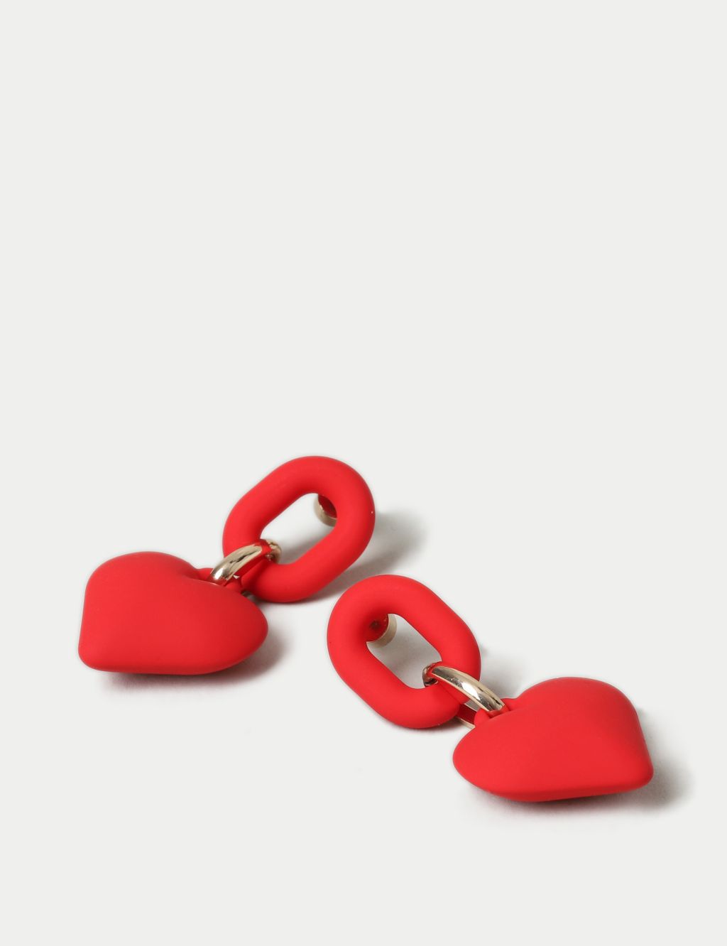Matte Heart Drop Earrings image 2