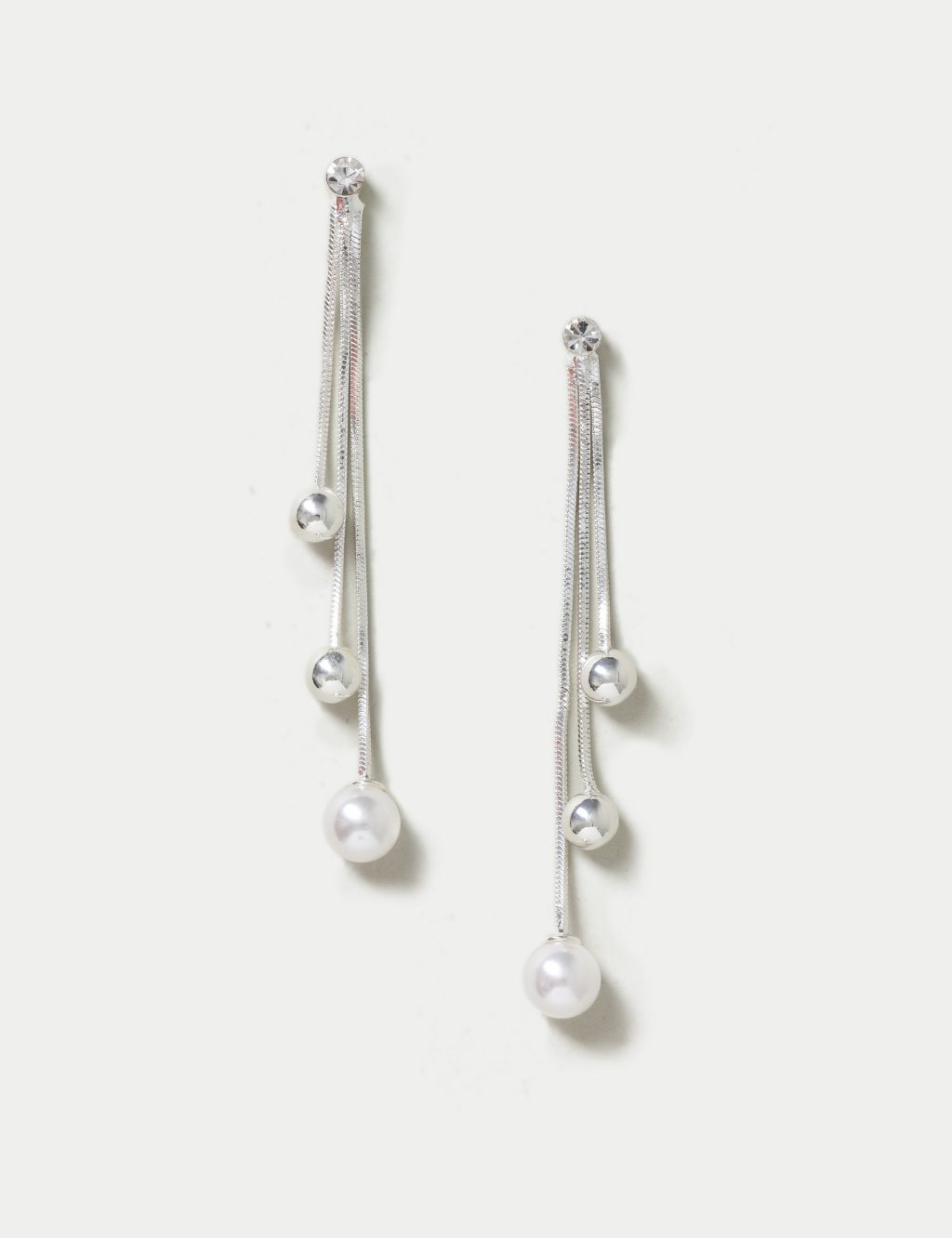 Pearl and Sphere Drop Earrings
