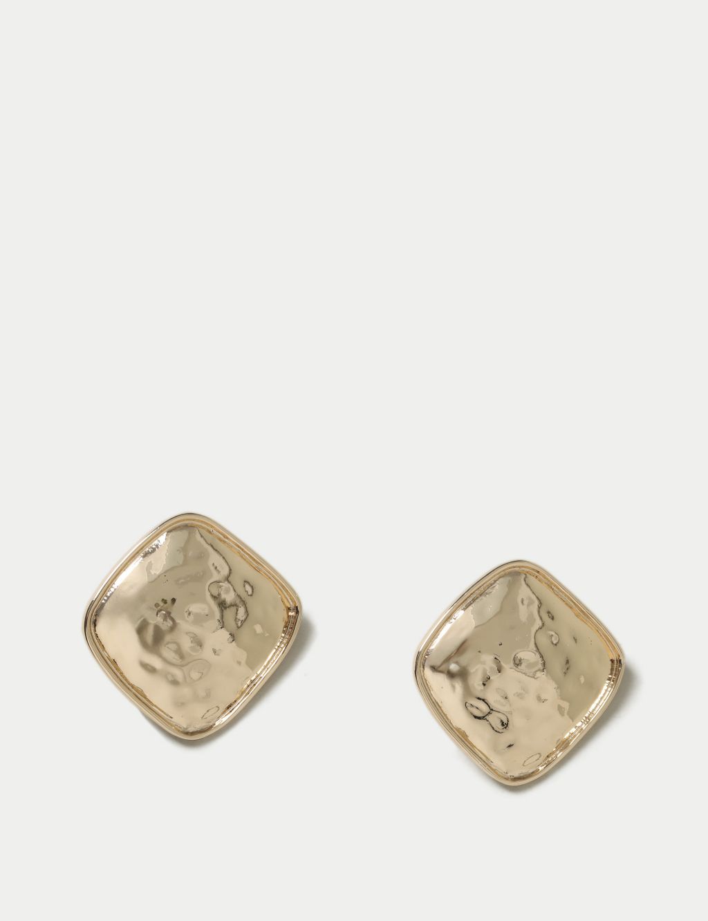 Gold Tone Hammered Oversized Studs