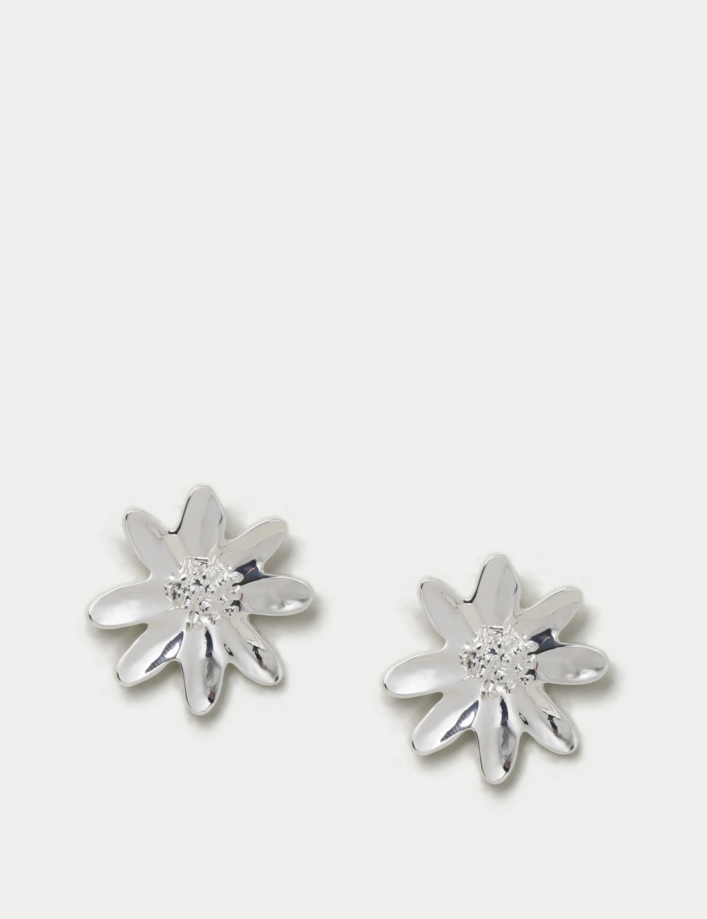 Silver Flower Stud Earrings