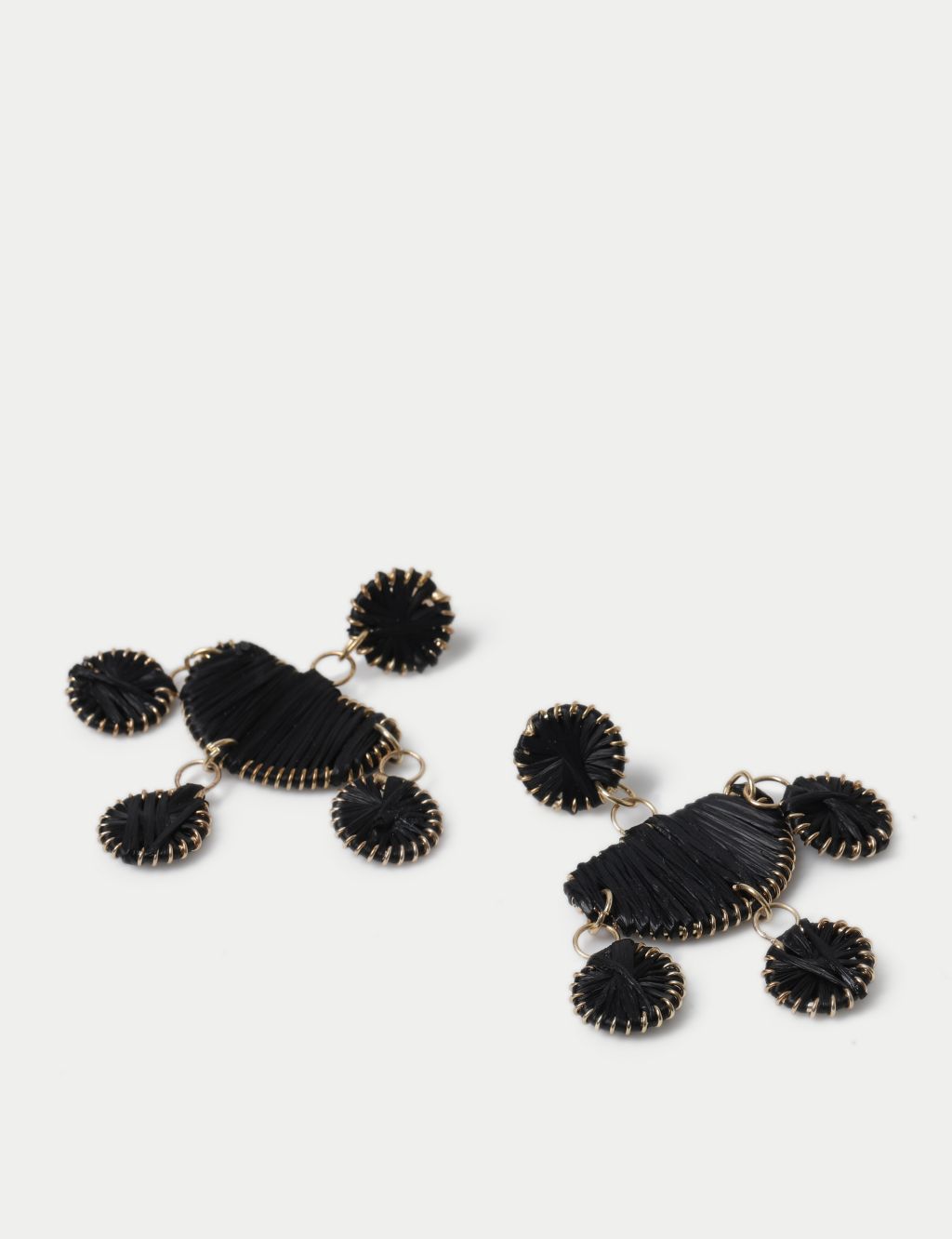 Black Raffia Drop Earrings