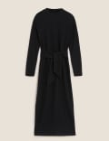 Tie Front Midi Shift Dress