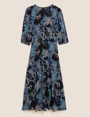 M&S Womens Printed Midaxi Tea Dress