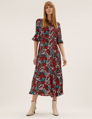 

M&S Collection Vestido de tarde maxi a media pierna con estampado animalWomens - Multi, Multi