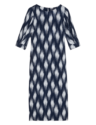 

M&S Collection Vestido de columna a media pierna estampadoWomens - Navy Mix, Navy Mix