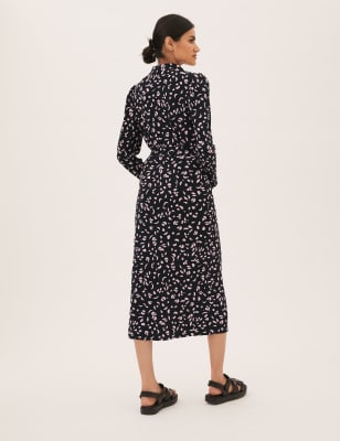 Topshop spot tiered midi best sale shirt dress