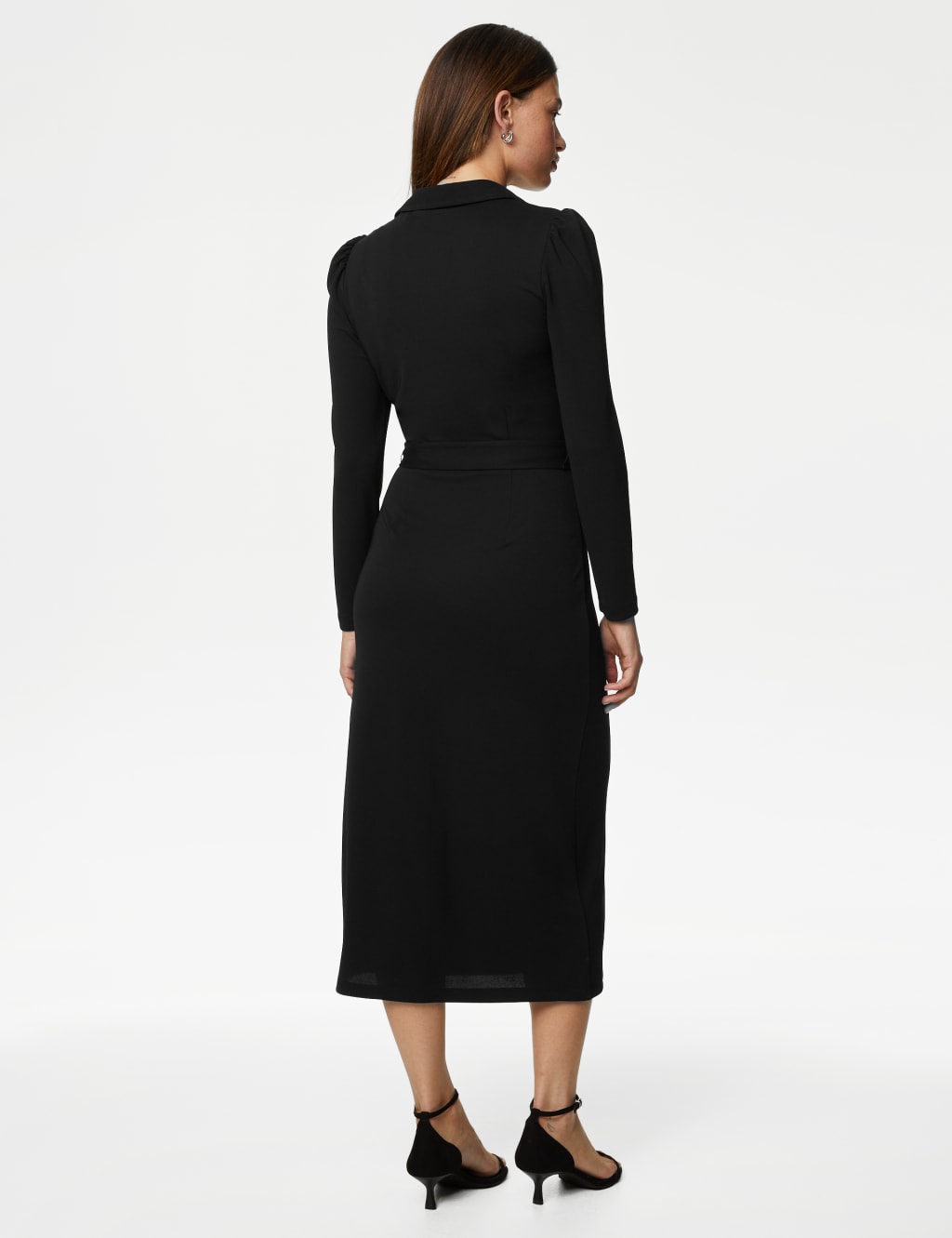 Collared Midi Wrap Dress image 3
