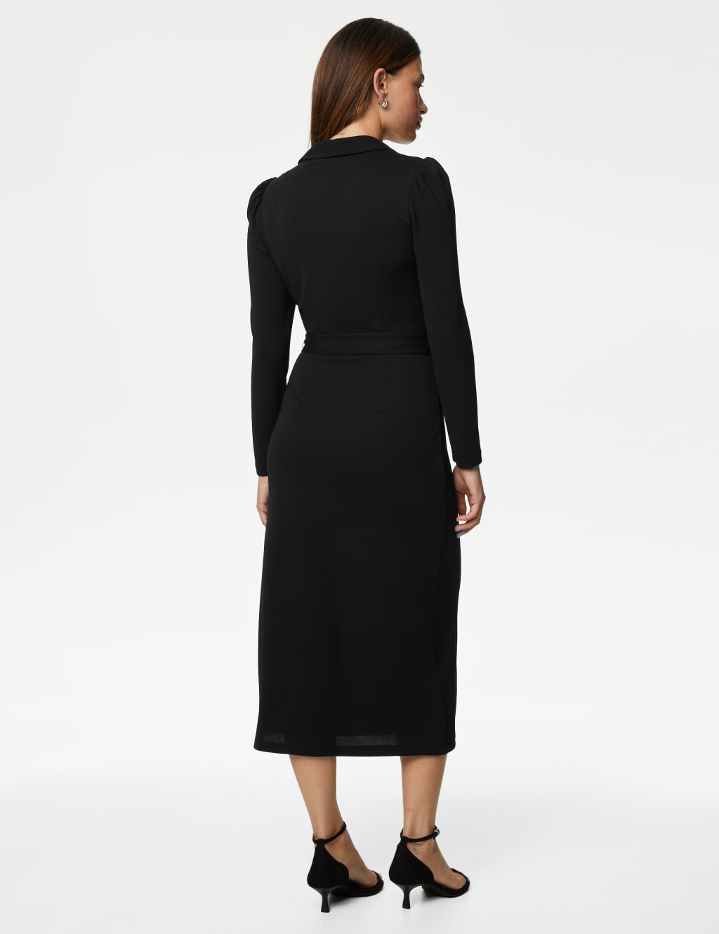 Collared Midi Wrap Dress image 4