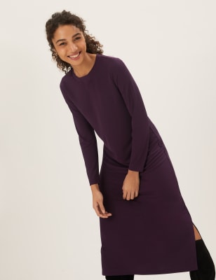 

Womens M&S Collection Jersey Midi Column Dress - Dark Purple, Dark Purple