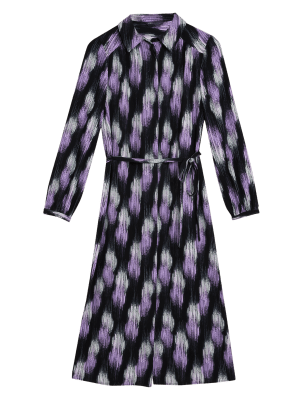 

Womens M&S Collection Printed Belted Midi Shirt Dress - Multi, Multi