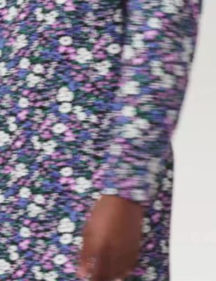 M&S Womens Floral Puff Sleeve Knee Length Shift Dress