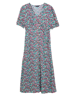 

Womens M&S Collection Printed Button Through Midi Tea Dress - Multi, Multi