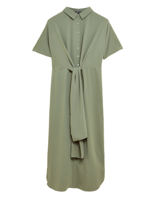 

M&S Collection Vestido camisero a media pierna con lazo en la parte delanteraWomens - Khaki, Khaki