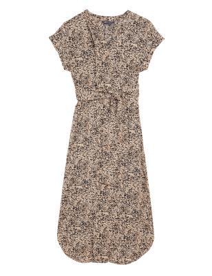 

Womens M&S Collection Animal Print Belted Midi Column Dress - Natural Mix, Natural Mix