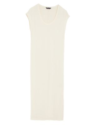 

Womens M&S Collection Jersey Round Neck Midaxi Column Dress - Ivory, Ivory