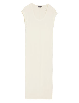 

Womens M&S Collection Jersey Round Neck Midaxi Column Dress - Ivory, Ivory