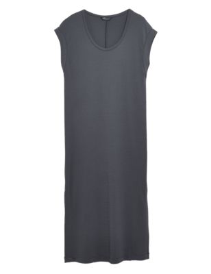 

Womens M&S Collection Jersey Round Neck Midaxi Column Dress - Grey, Grey