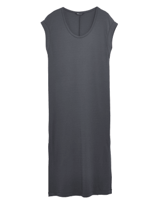 

Womens M&S Collection Jersey Round Neck Midaxi Column Dress - Grey, Grey