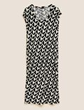 Jersey Geometric Midaxi Column Dress