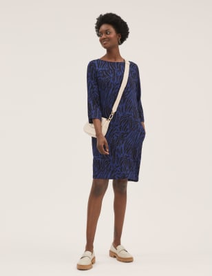 Animal Print Knee Length Shift Dress M&S NZ