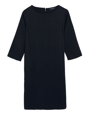 

M&S Collection Vestido recto por la rodilla con cuello redondoWomens - Black, Black