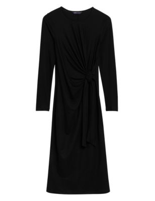 

Womens M&S Collection Jersey Round Neck Midi Column Dress - Black, Black