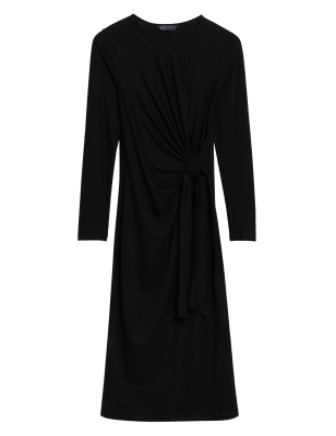 

Womens M&S Collection Jersey Round Neck Midi Column Dress - Black, Black