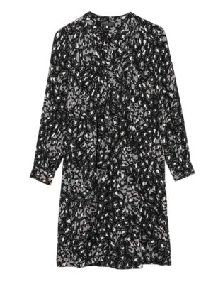 

Womens M&S Collection Animal Print Knee Length Shift Dress - Black Mix, Black Mix