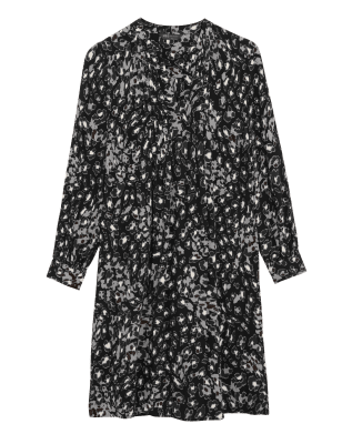 

Womens M&S Collection Animal Print Knee Length Shift Dress - Black Mix, Black Mix