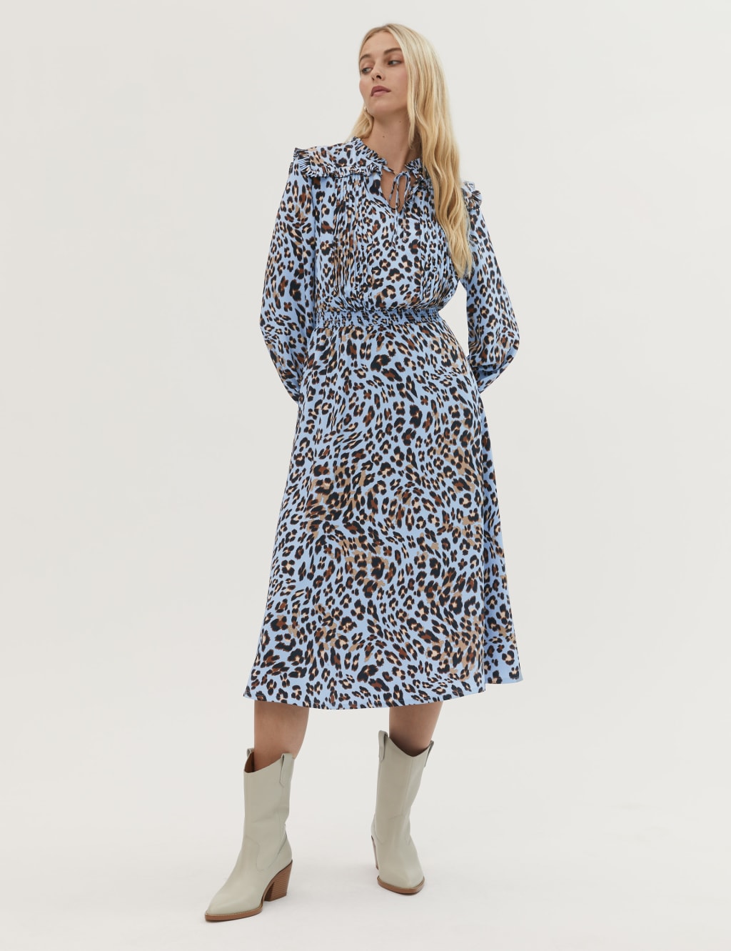 Marks and spencer store yellow animal print dress