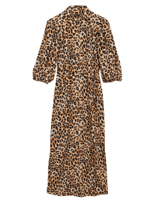 

Womens M&S Collection Animal Print Belted Midi Column Dress - Natural Mix, Natural Mix