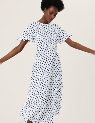 Asymmetric polka sale dot dress