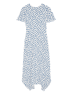 

Womens M&S Collection Polka Dot Asymmetric Midi Tea Dress - Ivory Mix, Ivory Mix