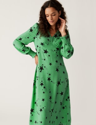 M&s green hot sale dress