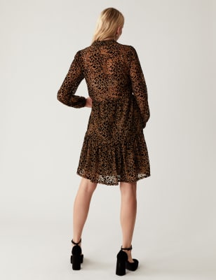 Animal Print Mini Tiered Dress