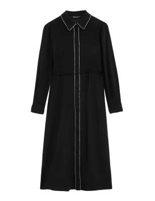 

Womens M&S Collection Midi-Shirtkleid mit Verzierung - Black, Black