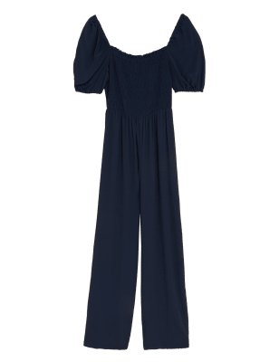 

Womens M&S Collection Kurzarm-Jumpsuit - Navy, Navy