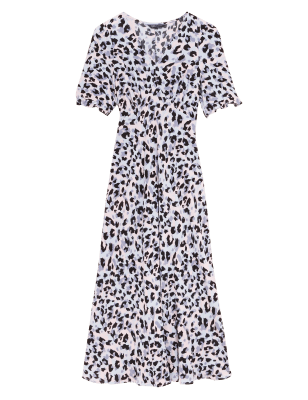 

Womens M&S Collection Animal Print V-Neck Midi Slip Dress - Multi, Multi