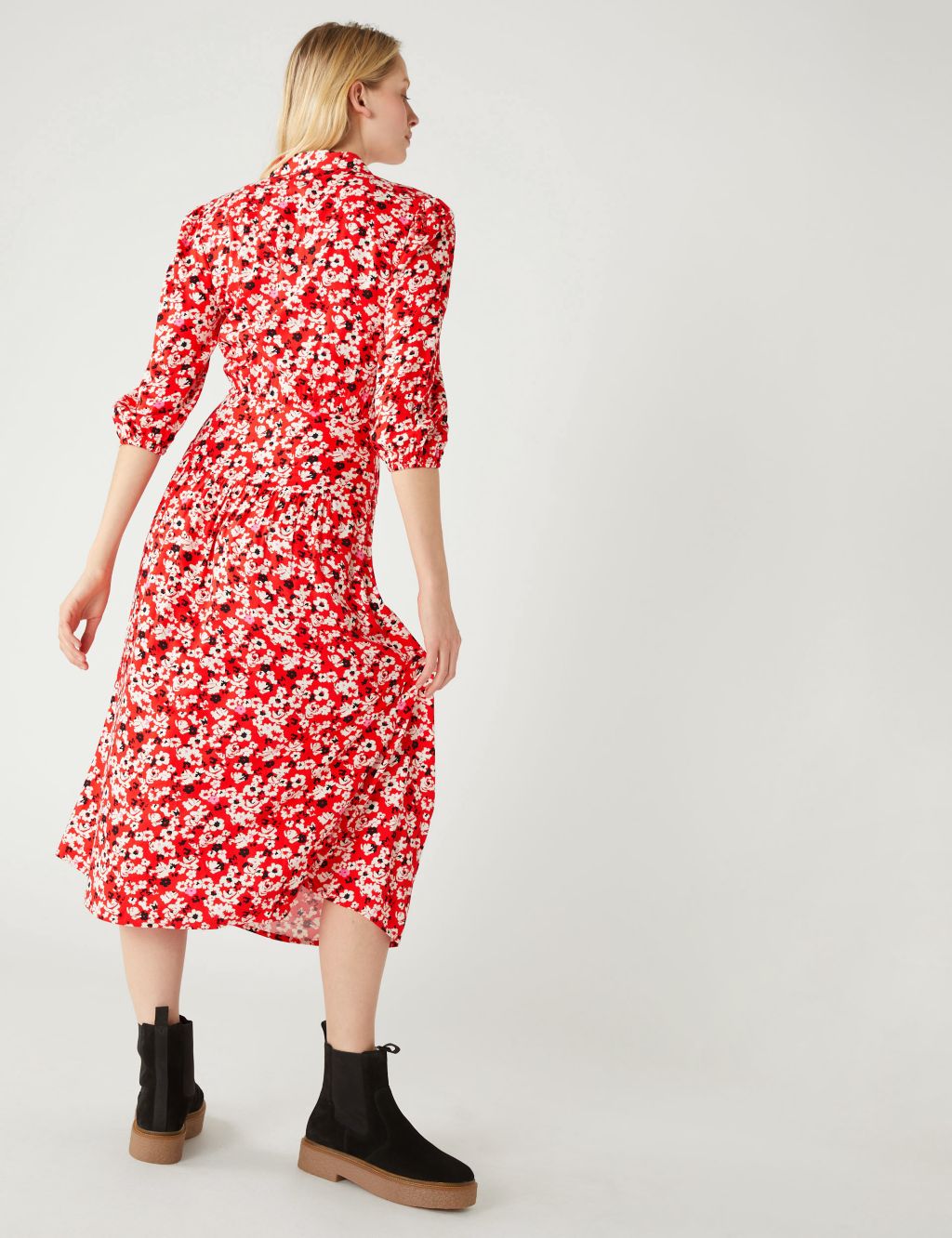Floral Midi Shirt Dress image 4