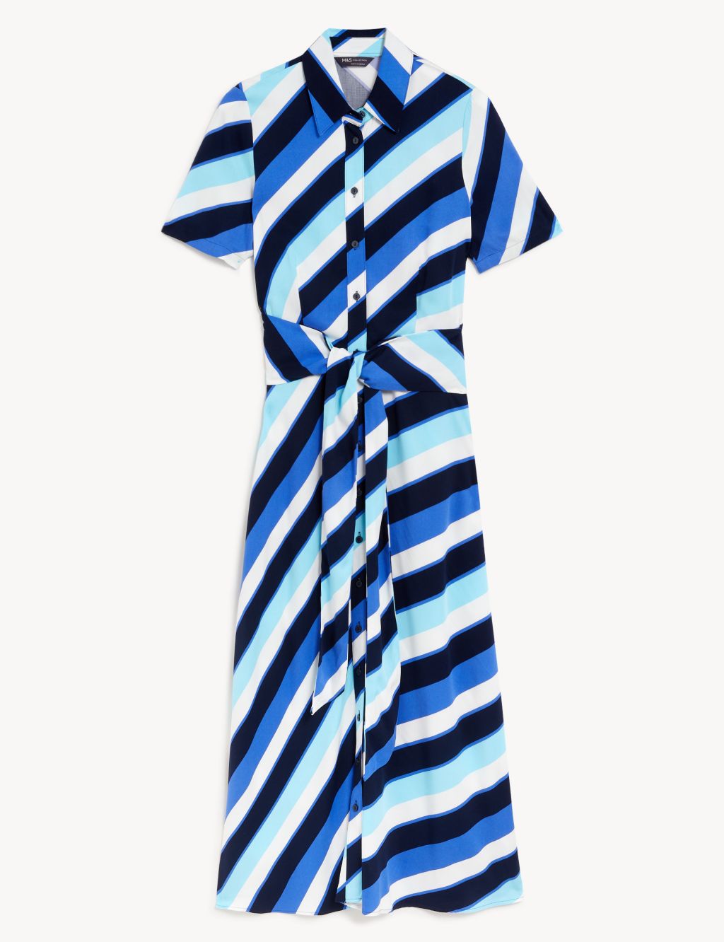 Printed Tie Front Midaxi Shirt Dress