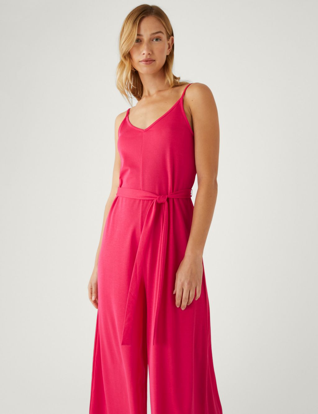 Jersey Cropped Wide Leg Jumpsuit image 4