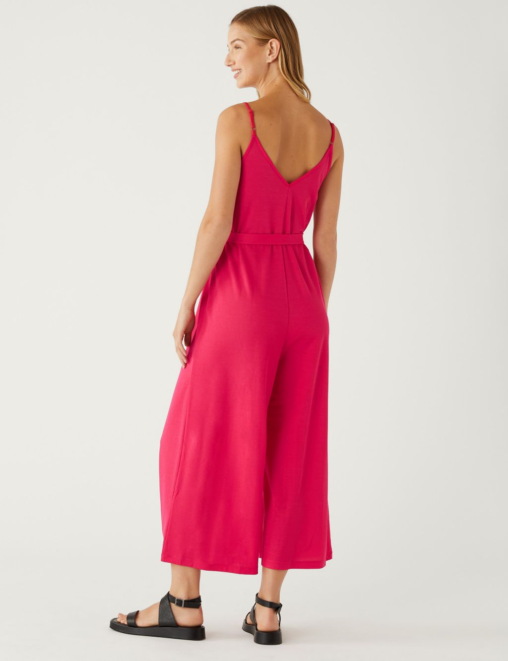 Jersey Cropped Wide Leg Jumpsuit image 5