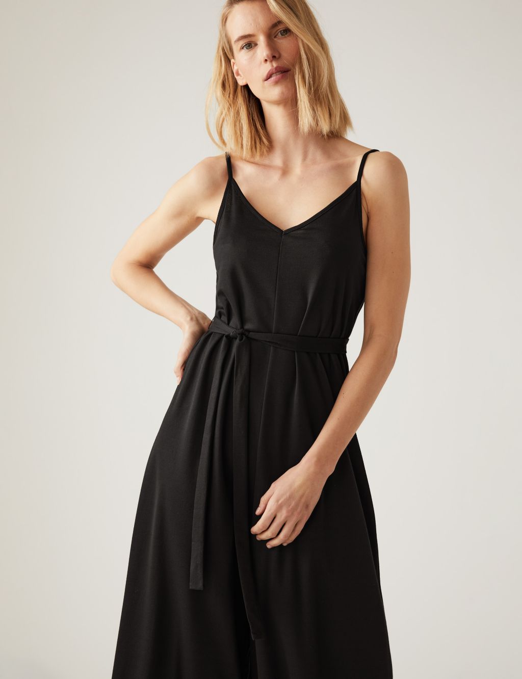 Jersey Cropped Wide Leg Jumpsuit image 3