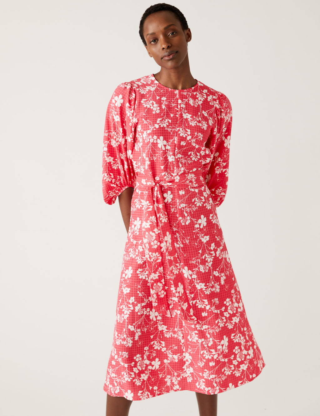 Floral Belted Midaxi Column Dress image 1