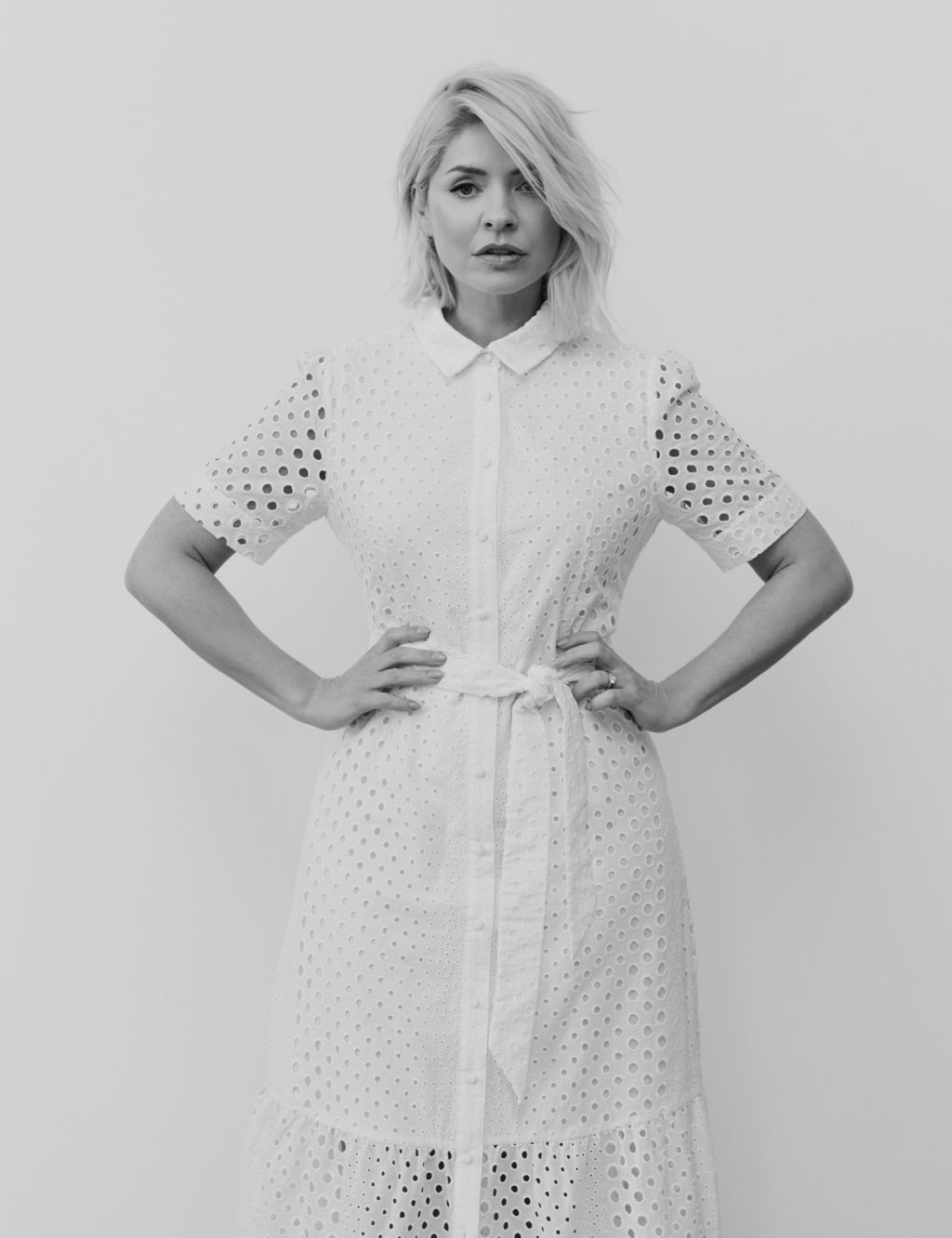 Pure Cotton Broderie Belted Midi Shirt Dress image 5
