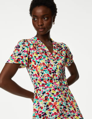 

M&S Collection Minivestido camisero estampadoWomens - Red Mix, Red Mix