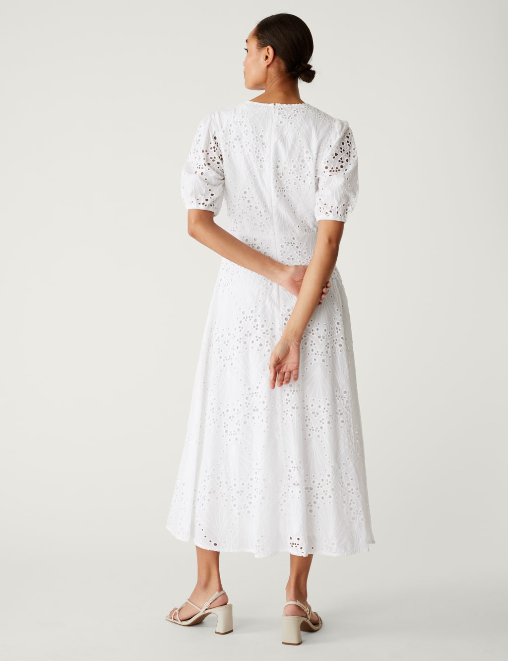 Pure Cotton Broderie Midaxi Tea Dress image 4